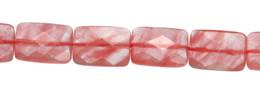 Cherry Quartz Bead Rectangle Faceted Shape