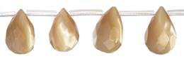 Brown Mother of Pearl Topside Hole Faceted Drop