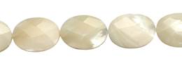 White Mother of Pearl Oval Shape Faceted Gemstone