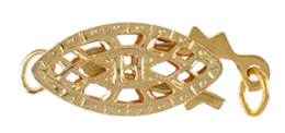 Gold Filled Filigree Fish Hook 16mm Clasp