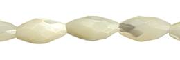 White Mother of Pearl Rice Shape Faceted Gemstone