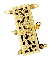 Gold Filled Rectangle Filigree Multi-Rows Clasp