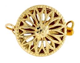 Gold Filled Round Filigree Multi-Rows Clasp