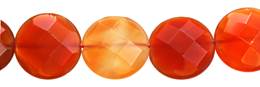Red Agate Natural Color Faceted Coin Shape