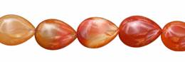 Red Agate Natural Color Drill Through Pear Shape