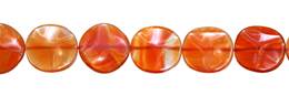 Red Agate Natural Color Wave Coin Shape Gemstones