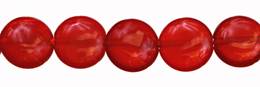 Red Agate Bead Coin Shape Gemstone