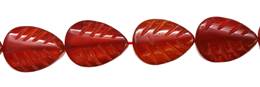 Red Agate Bead Leaf Gemstone