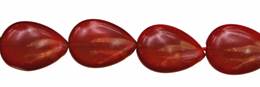 Red Agate Bead Drill Through Pear Shape Gemstone