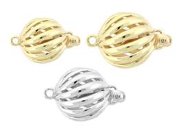 14K Hollow Spiral Ball Clasp