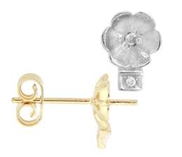 14K DIAMOND ACCENT SCALLOP PEARL EARRING 24242-14K