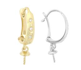 14K DIA.MAT PEARL DROP LEVERBACK EARRING 24248-14K