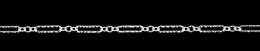 Sterling Silver Hammer Long& Short Cable Chain