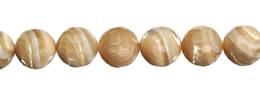 Brown Mother of Pearl Ball Shape Faceted Gemstone