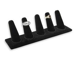 Black Velvet 5 Finger Rings Display