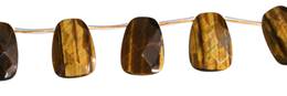 Tiger Eye Bead Topside Hole Faceted Ladder Shape