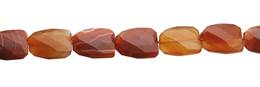 Red Agate Natural Color Faceted Wave Ladder Shape