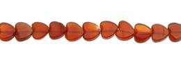 Red Agate Bead Flat Heart Shape Gemstone