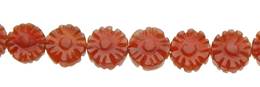 Red Agate Bead Flower Shape Gemstone