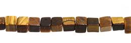 Tiger Eye Bead Drill Through Cube Shape Gemstone