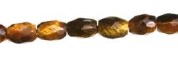 Tiger Eye Bead Barrel Shape Faceted Gemstone