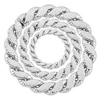 SIlver Braided Closed Jumpring 14.5mm Thick