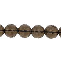 Smoky Quartz Bead Ball Faceted Shape GR-AB