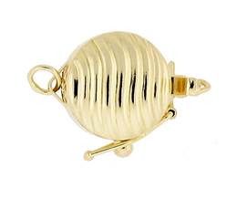 14K CORRUGATED ROUND CLASP WITH SAFETY 2573-14K