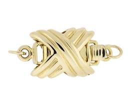 14K TWO SIDED STRIPE X CLASPS 2581-14K