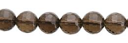 Smoky Quartz Bead Ball Shape Faceted Gemstone