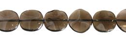 Smoky Quartz Bead Waved Coin Shape Gemstone