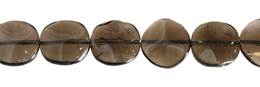 Smoky Quartz Bead Waved Coin Shape Gemstone