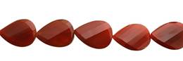 Red Agate Bead Twisted Pear Shape Gemstone