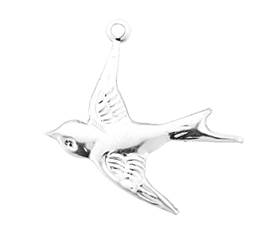 Sterling Silver Bird Charm 17mm