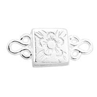 Sterling Silver Magnetic Engraved Flower Clasp 8.2mm