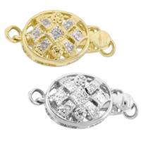 14K Diamond Accent Oval Bead Clasps