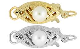 14K PEARL FILIGREE FISH HOOK 13MM CLASP 2683-14K