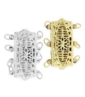 MULTI-STRAND RECTANGLE FILIGREE CLASP 2714-14K