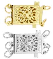 MULTI-STRAND RECTANGLE FILIGREE CLASP 2742-14K