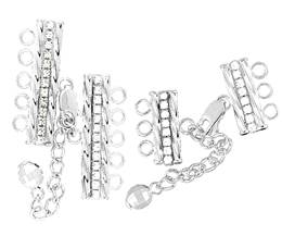 Sterling Silver Adjustable Crystal Tube Clasp