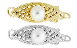 14K PEARL FILIGREE FISH HOOK 16MM CLASP 2788-14K