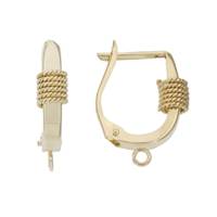 14K U Leverback Twisted Wire Finish Earring