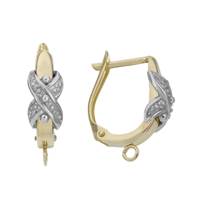 14K U Leverback Two Tones Earring