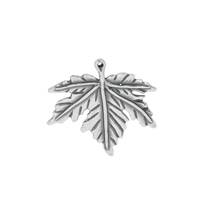 Oxidized Sterling Silver Maple Leaf Charm 27mm