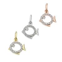 14K Diamond Fish Charms