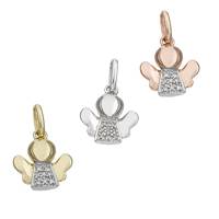 14K Diamond Angel Charms