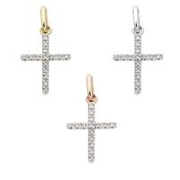 14K Diamond Cross Charms (B)