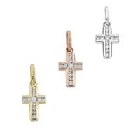 14K Diamond Cross Charms (A)