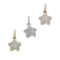 14K Diamond Star Charms