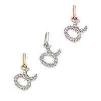 14K Diamond Taurus Charms